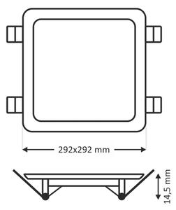 Χωνευτό Φωτιστικό LED SQUARE LED/24W/230V 4200K 29,2x29,2 cm λευκό