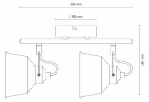 LED Συνδεδεμένο φως οροφής 2xE14/8W/230V