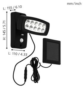 Eglo 98187 - Ηλιακό φως τοίχου LED με αισθητήρα PALIZZI LED/1,2V IP44