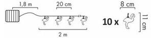 LED Ηλιακά διακοσμητικά λαμπάκια 10xLED 3,8 IP44 φλαμίνγκο