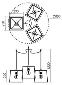 Redo 01-1265 - Πολύφωτο σε σχοινί SKETCH 3xE27/42W/230V