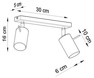 Sollux SL.0450 - Φωτιστικό σποτ οροφής RING 2xGU10/10W/230V