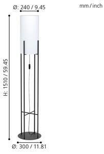 Eglo 43141 - Επιδαπέδια λάμπα GLASTONBURY 1xE27/60W/230V