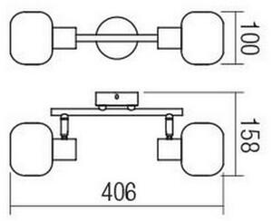 Redo 04-484 - Φωτιστικό σποτ AMBER 2xE14/28W/230V