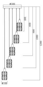 Globo 15760-5 - Πολύφωτο με συρματόσχοινο WOLLI 5xE14/40W/230V