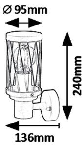 Rabalux 8888 - Φως τοίχου εξωτερικού χώρου BUDAPEST 1xE27/40W/230V IP44