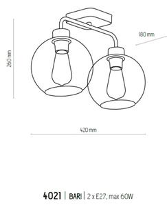 Συνδεδεμένο πολύφωτο BARI 2xE27/60W/230V