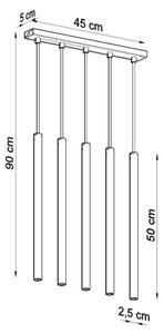 Sollux SL.0468 - Κρεμαστό φωτιστικό οροφής ράγα PASTELO 5xG9/8W/230V λευκό