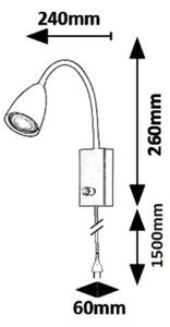 Rabalux 6720 - Προβολέας τοίχου MIKA 1xGU10/25W/230V