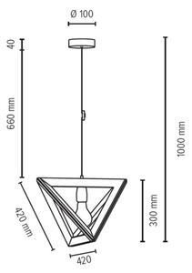 Spot-Light 1271174 - Πολύφωτο σε σχοινί TRIGONON 1xE27/60W/230V ματ δρυς