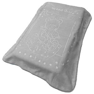 Κουβέρτα Βελουτέ Κούνιας (110x140) Dimcol Sweet Bear 13 Light Grey