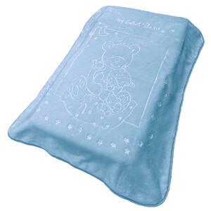 Κουβέρτα Βελουτέ Κούνιας (110x140) Dimcol Sweet Bear 11 Baby Blue