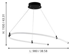 Eglo 99429 - Πολύφωτο LED σε σχοινί ALAMEDILLA LED/27W/230V