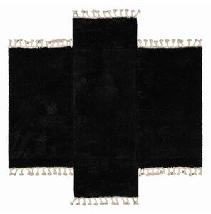 Χαλιά Κρεβατοκάμαρας (Σετ 3τμχ) Polcarpet Silky Shaggy Black