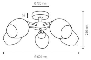 Spot-Light 8320574 - Συνδεδεμένο πολύφωτο PARMA 5xE27/40W/230V