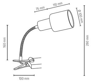 Spot-Light 2236174WF - Λάμπα με κλιπ TREEHOUSE 1xE27/25W/230V