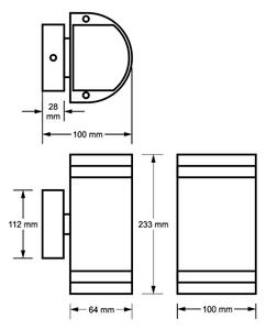 Φως τοίχου εξωτερικού χώρου KORTEK 2xGU10/30W/230V IP54 μαύρο