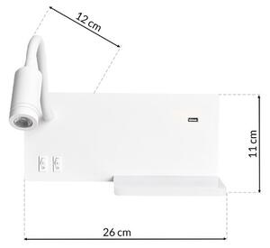 LED Φωτιστικό Τοίχου SHELF 1 × LED / 4 W + 1 × LED / 5 W + 1 × LED / 2 W / 230 V Λευκό