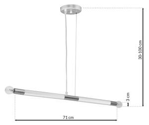 Κρεμαστή Λάμπα BASTONE WHITE 2×E14/40W/230V Λευκό / Γυαλιστερό Χρώμιο