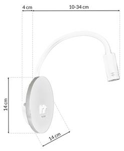 LED Φωτιστικό Τοίχου - Απλίκα με USB BASE 1xLED/8W+1xLED/2W/230V λευκό/ασημί