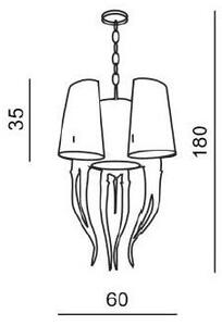 Azzardo AZ1232 - Πολύφωτο κρεμαστό με αλυσίδα DIABLO 6xE14/11W/230V λευκό