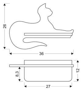 Παιδικό φωτιστικό τοίχου LED με ράφι BLACK CAT LED/5W/230V