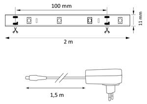 LED RGB Dimmable ταινία MAGIC 2 m LED/12W/230V + RC