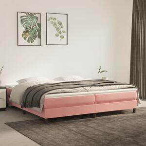 VidaXL Κρεβάτι Boxspring με Στρώμα Ροζ 200x200 εκ. Βελούδινο