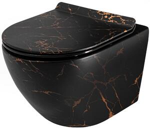 Κρεμαστή λεκάνη τουαλέτας Carlos Rimless Marble Black Matt
