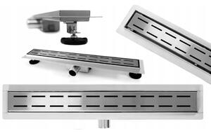 REA LINE 2 Linear Drain, Brushed Steel 90