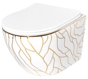 Επιτοίχια λεκάνη τουαλέτας Carlos Flat Wave Gold