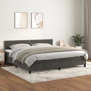 VidaXL Κρεβάτι Boxspring με Στρώμα Σκούρο Γκρι 200x200 εκ. Βελούδινο