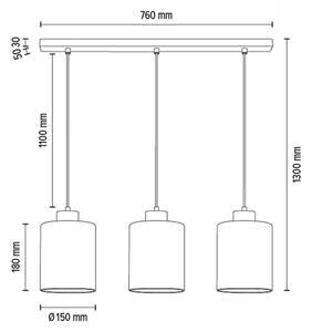 Spot-Light 111860374 - Κρεμαστό πολύφωτο ZEFIR 3xE27/60W/230V δρυς