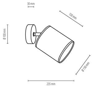 Spot-Light 56746174 - Φωτιστικό σποτ τοίχου APRILLIA 1xE27/25W/230V δρυς μαύρο