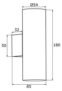 Argon 0909 - Φωτιστικό τοίχου MITOS 2xGU10/5W/230V μαύρο