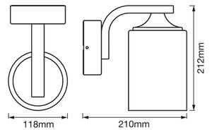 Ledvance - Φωτιστικό τοίχου εξωτερικού χώρου CYLINDER 1xE27/60W/230V IP43 μαύρο