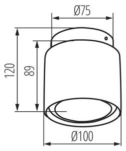 Kanlux 24362 - LED Φωτιστικό σποτ οροφής SONOR 1xGU10/10W/230V + LED/4W μαύρο