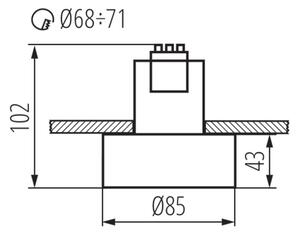 Kanlux 27576 - Χωνευτό φωτιστικό MINI RITI 1xGU10/25W/230V λευκό/χρυσό