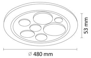 Φωτιστικό οροφής LED Dimmable PLANET LED/72W/230V δ. 48 cm 3000 -6500K + RC