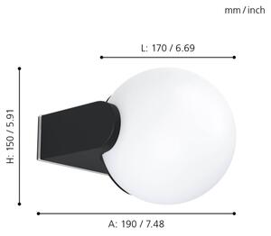 Eglo 99572 - Εξωτερικό φωτιστικό τοίχου RUBIO 1xE27/15W/230V IP44