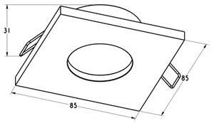 Zuma Line ARGU10-032 -Χωνευτό φωτιστικό CHIPO DL 1xGU10/50W/230V IP54 μαύρο