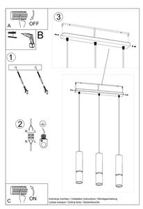 Sollux SL.0948 - Κρεμαστό φωτιστικό οροφής LOOPEZ 3xGU10/10W/230V μαύρο/χάλκινο