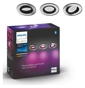 Philips - ΣΕΤ 3x LED RGB Dimmable φωτιστικά χωνευτά Hue 1xGU10/5,7W/230V