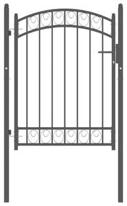 VidaXL Καγκελόπορτα με Αψιδωτή Κορυφή Μαύρη 100 x 125 εκ. από Ατσάλι