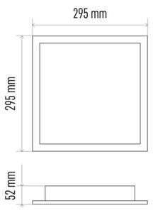 LED Dimmable φωτιστικό οροφής LED/20W/230V + RC τετράγωνο 2700K-6000K