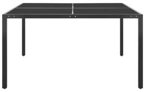 VidaXL Τραπέζι Κήπου Ανθρακί 130 x 130 x 72 εκ. από Γυαλί και Ατσάλι