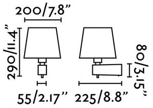 FARO 29975 - Λάμπα τοίχου ROOM 1xE27/15W/230V μαύρο