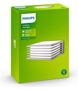 Philips - Εξωτερικό φωτιστικό τοίχου SHADES 1xE27/15W/230V IP44 γκρι