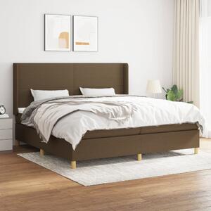 VidaXL Κρεβάτι Boxspring με Στρώμα Σκούρο Καφέ 200x200 εκ. Υφασμάτινο