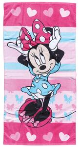 Πετσέτα Θαλάσσης Βαμβακερή 70x140εκ. Minnie Hearts 5862 Μέντα-Φούξια Disney